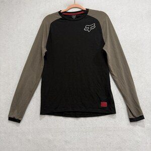 Fox Ranger Cycling Jersey Mens Medium Black Green Long Sleeve Shirt MTB Bike Top